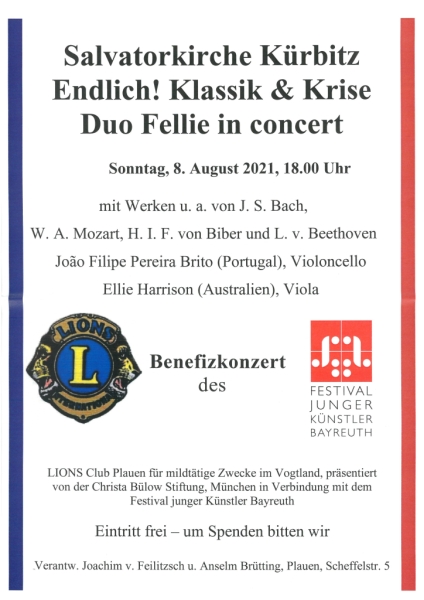 Flyer Benefizkonzert in Kürbitz