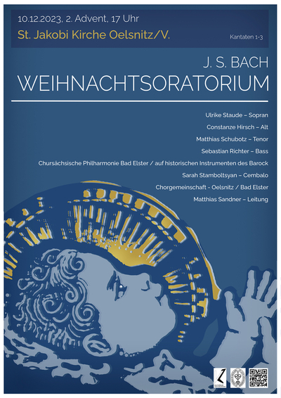 Plakat "Weihnachtsoratorium" für das Konzert am 10. Dezember 2023 in Oelsnitz/V.