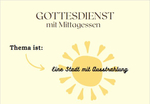 "Eine Stadt mit Ausstrahlung" -  Gottesdienst mit Mittagessen am 30. März in Schöneck