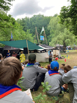 Pfadfinder auf der Pfingslandeslagerfahrt in Thalheim