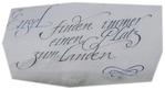 Spruch in alter Schrift auf einem Sonnenschutz : "Engel finden immer einen Platz zum Landen"