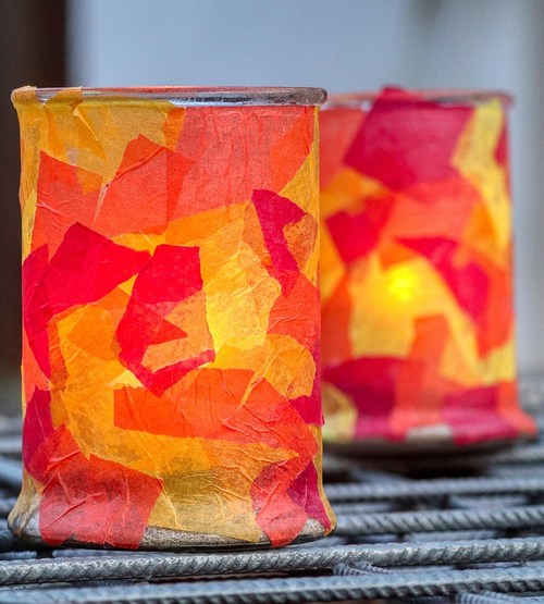 2 bunt gestaltete Laternen - St. Martin 2025