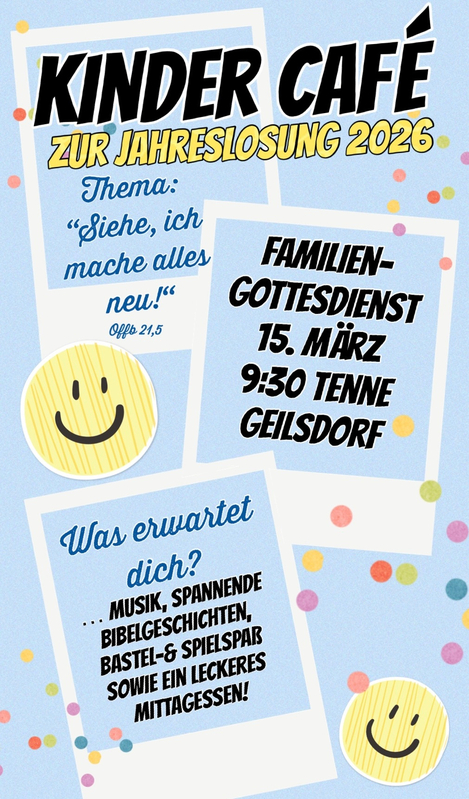 Plakat "Kinder Café zur Jahreslosung 2026"
