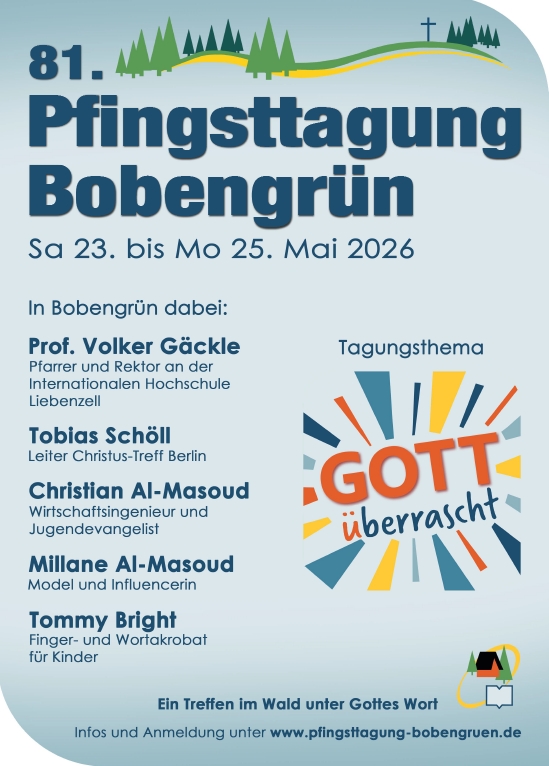Plakat der 81. Pfingsttagung Bobengrün 23.-25. Mai 2026